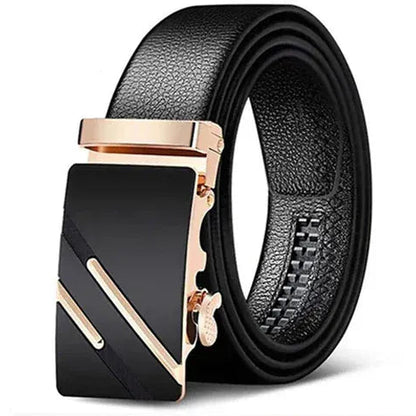 C / 95cm Ceinture Cuir Noir Homme Boucle Pivotante Automatique Ma boutique