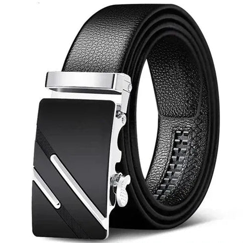 D / 95cm Ceinture Cuir Noir Homme Boucle Pivotante Automatique Ma boutique