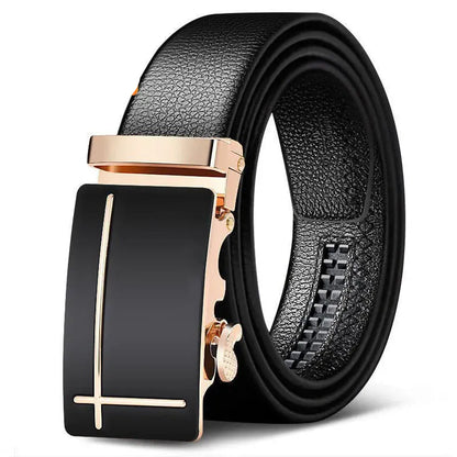 Ceinture Cuir Noir Homme Boucle Pivotante Automatique Ma boutique