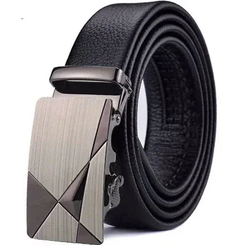 J / 95cm Ceinture Cuir Noir Homme Boucle Pivotante Automatique Ma boutique