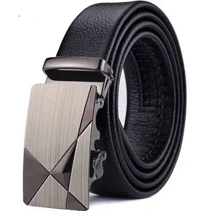 J / 95cm Ceinture Cuir Noir Homme Boucle Pivotante Automatique Ma boutique