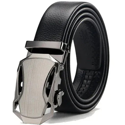A / 135cm Ceinture Cuir Noir Homme Boucle Pivotante Automatique Ma boutique