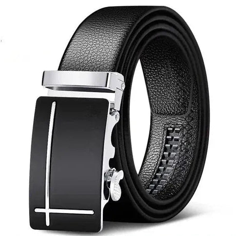 B / 95cm Ceinture Cuir Noir Homme Boucle Pivotante Automatique Ma boutique