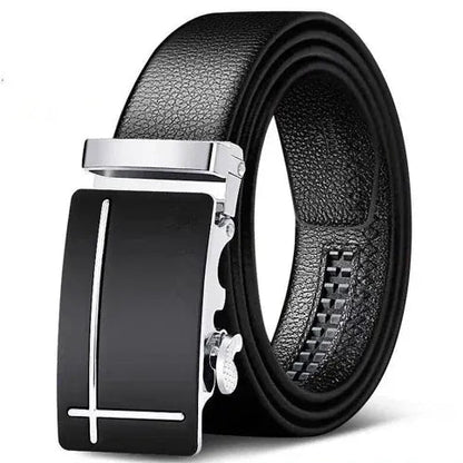 B / 95cm Ceinture Cuir Noir Homme Boucle Pivotante Automatique Ma boutique