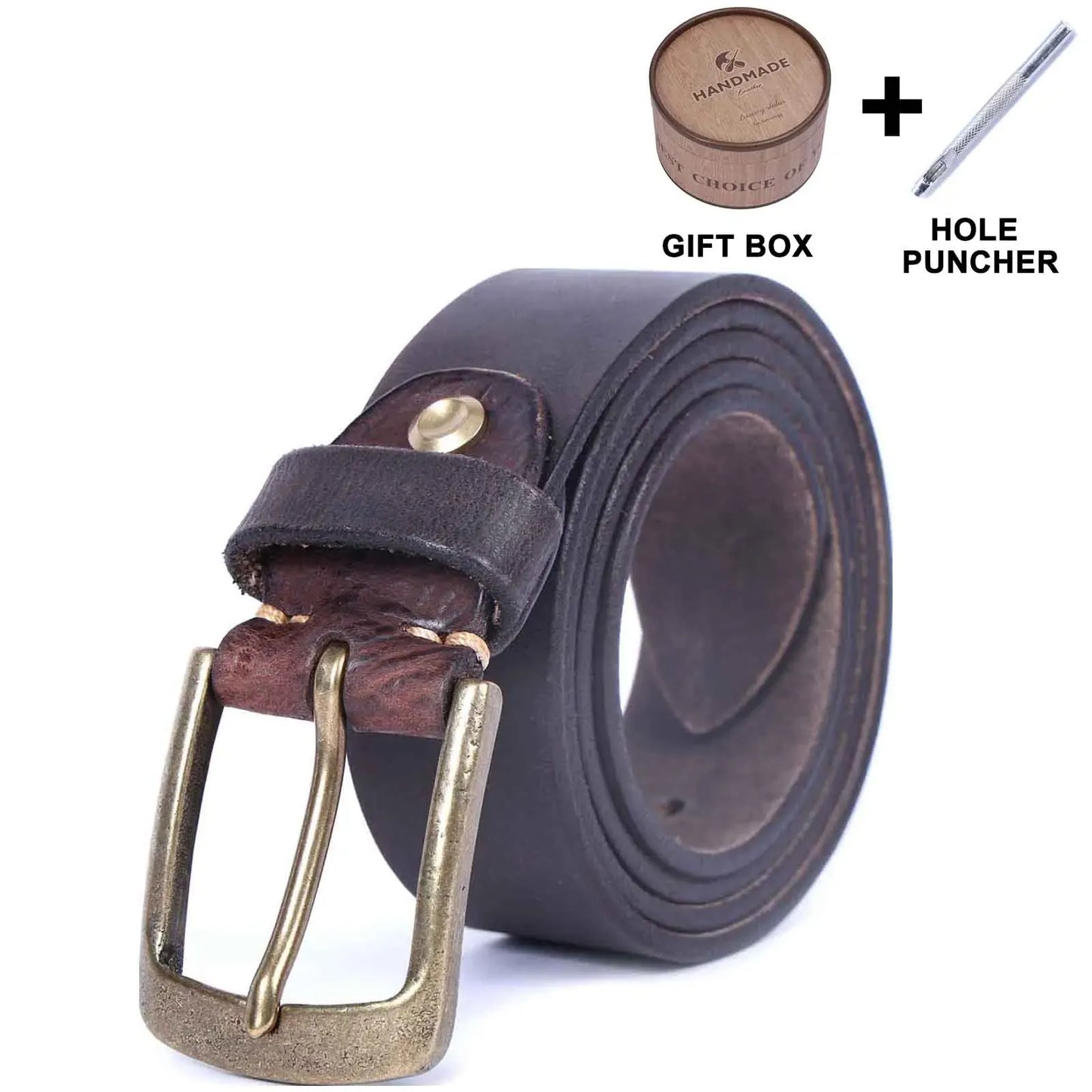 Café / 120cm Ceinture cuir pleine fleur homme haut de gamme Ma boutique