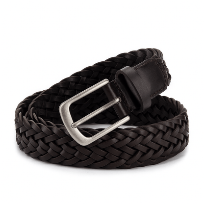 Ceinture Cuir Tressé Noir : Élégance et Authenticité pour Homme