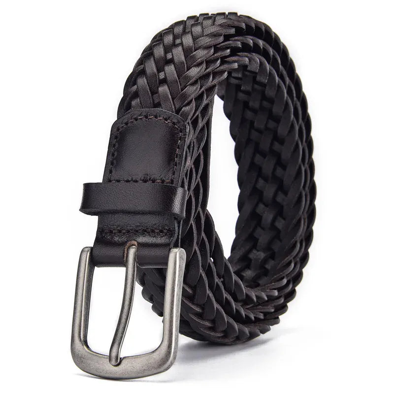 Ceinture Cuir Tressé Noir : Élégance et Authenticité pour Homme 125