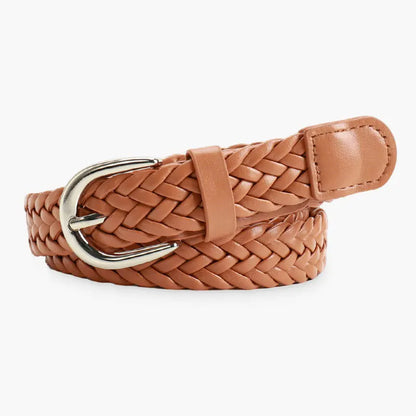 camel / 105CM Ceinture cuir tressée femme CeinturesCuir