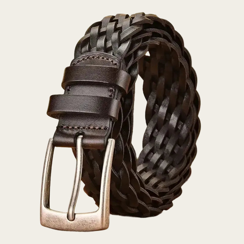 Marron foncé / 120 cm  or 125 Ceinture Cuir Tressée Homme Ma boutique