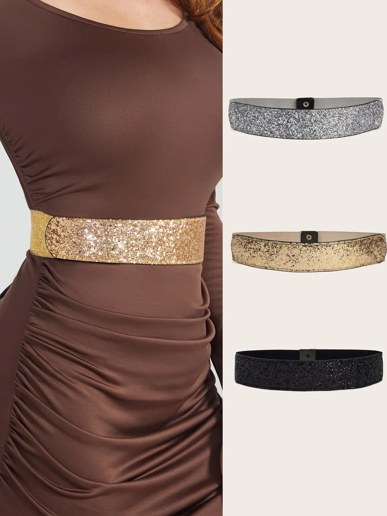 Ceinture dorée pour robe CeinturesCuir