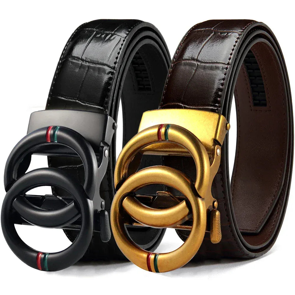 KK / 115cm Ceinture Double Tour Cuir Homme Ma boutique
