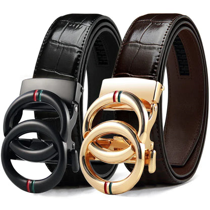 LL / 125cm Ceinture Double Tour Cuir Homme Ma boutique
