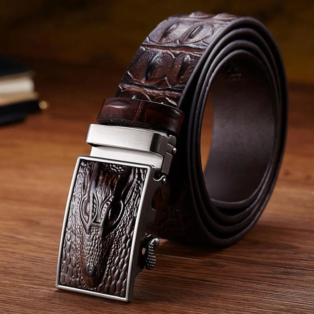 Marron Foncé / 105cm Ceinture Effet Crocodile Homme Ma boutique