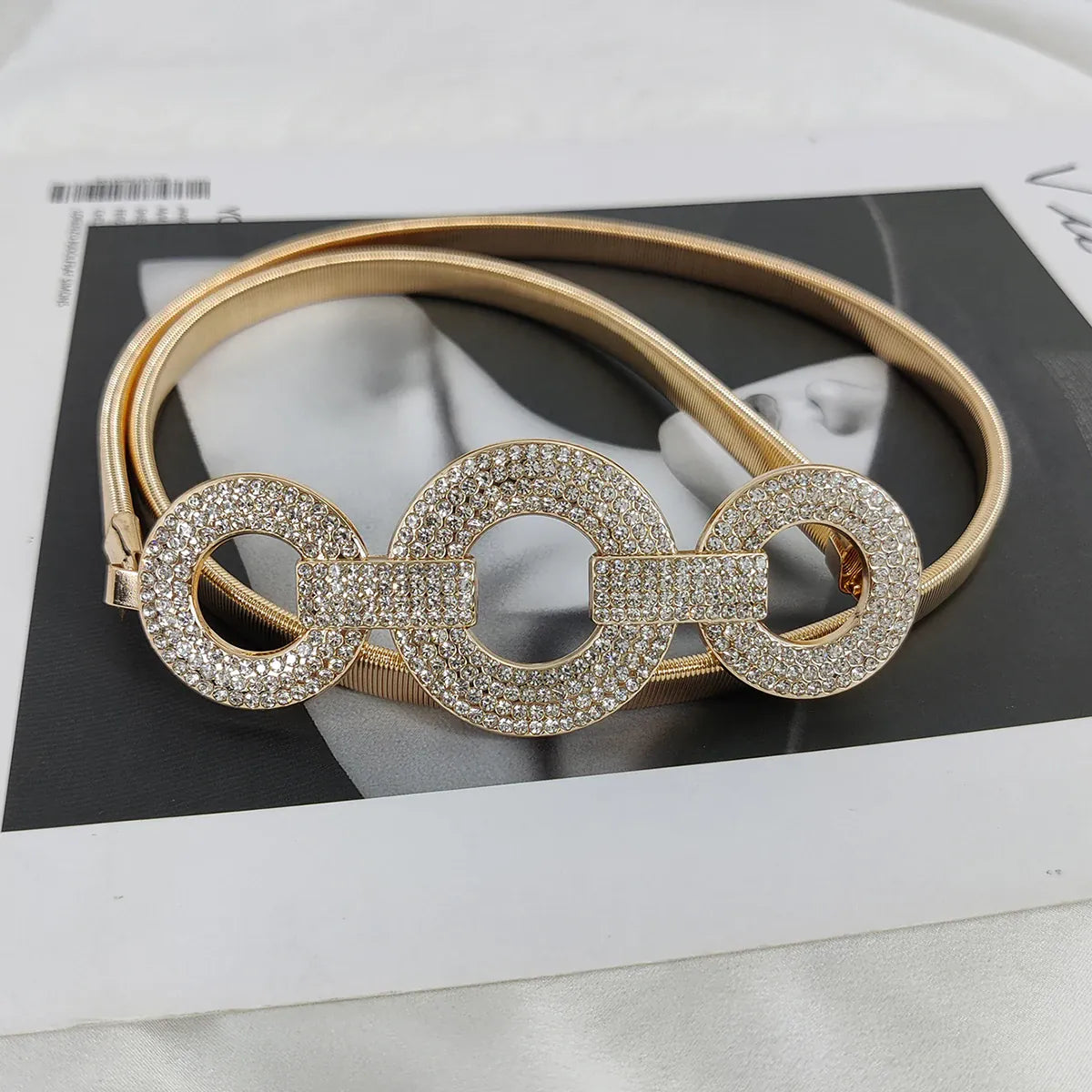 gold chain belt / 76x1cm Ceinture elastique doré CeinturesCuir