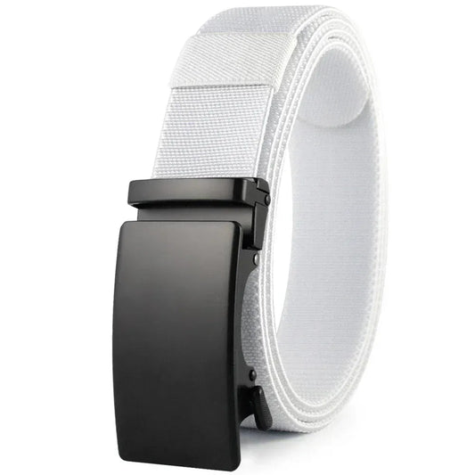 Ceinture Élastique Homme Blanche : Confort et Élégance  Boucle Noir / 125cm