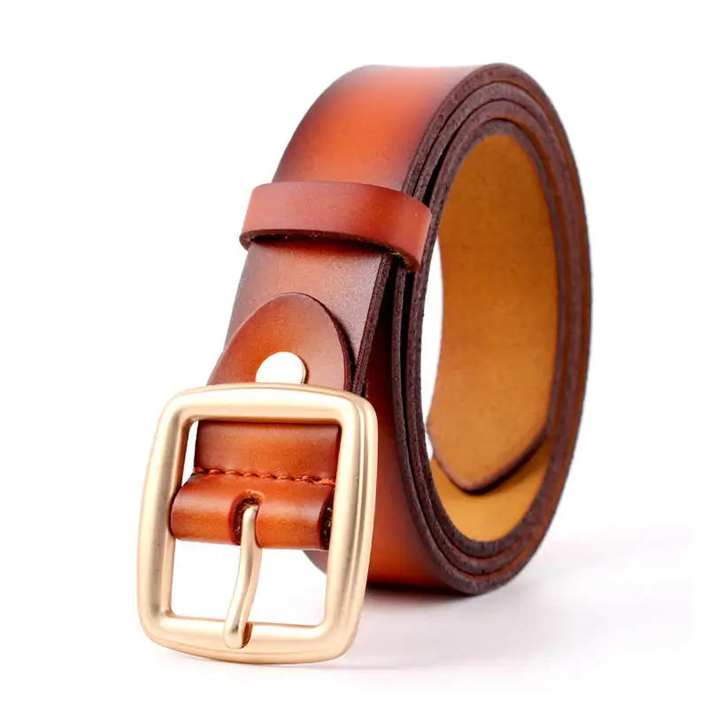Marron / 110cm Ceinture en cuir minimaliste pour tenue élégante et sobre 2.8cm Ma boutique