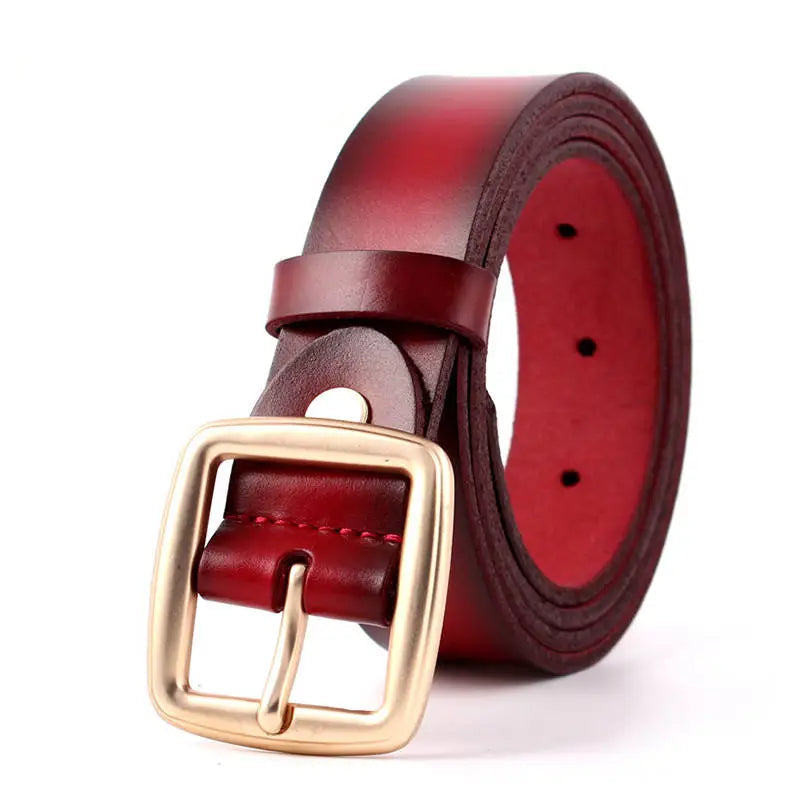 Rouge / 110cm Ceinture en cuir minimaliste pour tenue élégante et sobre 2.8cm Ma boutique