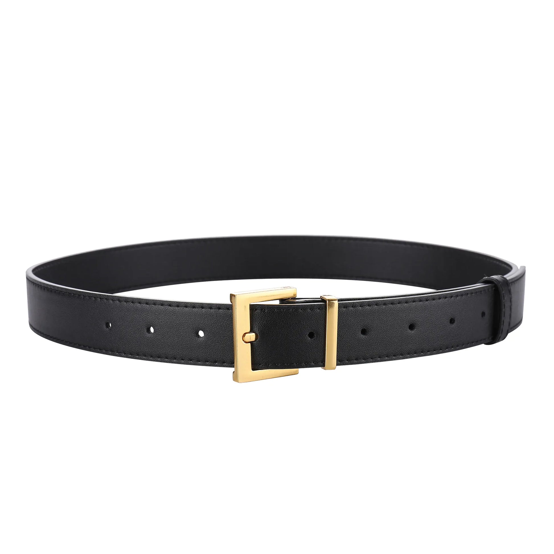 black C / 100cm / China Mainland Ceinture en cuir noir femme CeinturesCuir