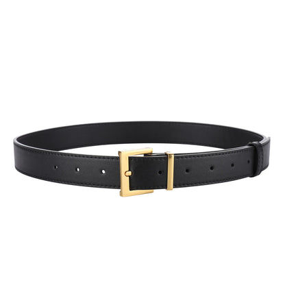 black C / 100cm / China Mainland Ceinture en cuir noir femme CeinturesCuir