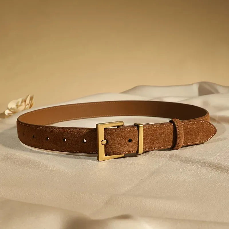 burnt orange B / 100cm / China Mainland Ceinture en cuir noir femme CeinturesCuir