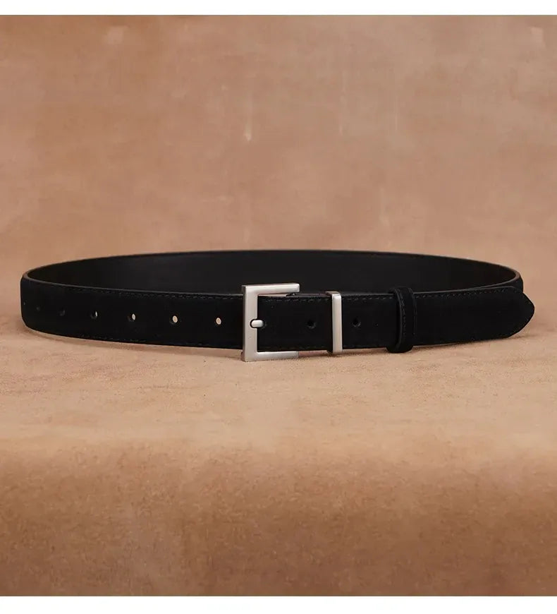 black E / 100cm / China Mainland Ceinture en cuir noir femme CeinturesCuir