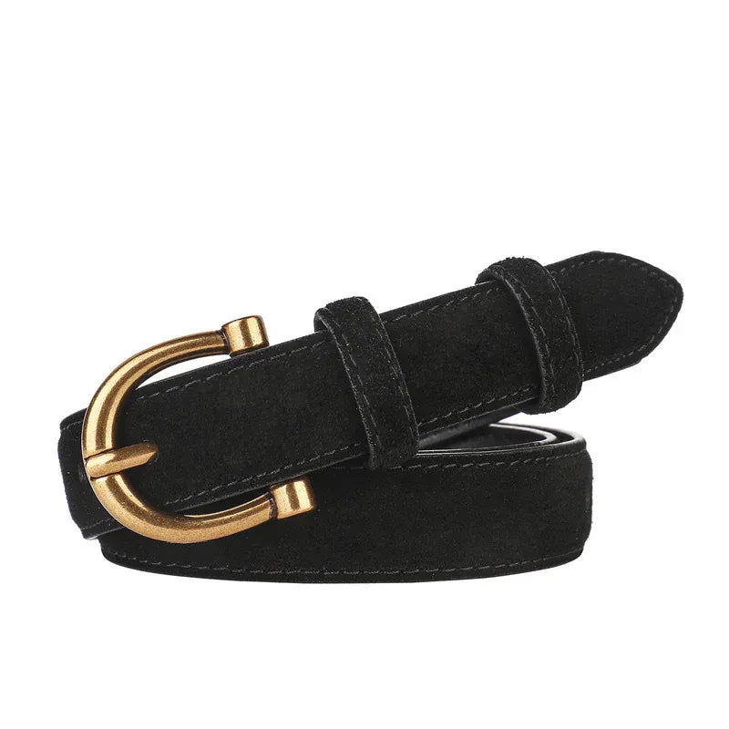 black / 110cm Ceinture en daim femme CeinturesCuir