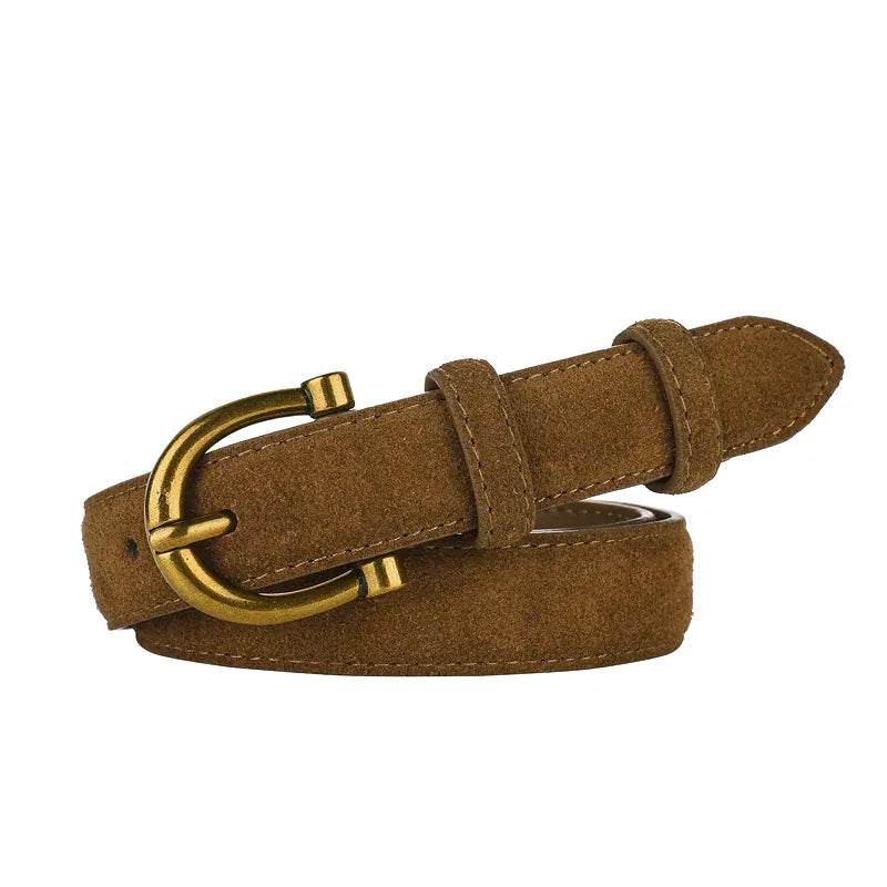 Coffee / 110cm Ceinture en daim femme CeinturesCuir