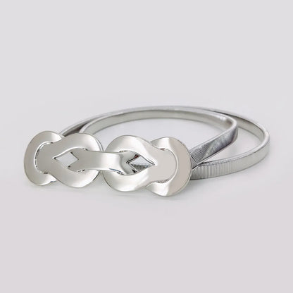silver belt / 76cm Ceinture en metal femme CeinturesCuir