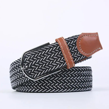 FB  black jian white / 3.3cmX107cm Ceinture femme tressée CeinturesCuir