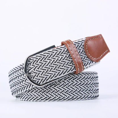 FB white jian black / 3.3cmX107cm Ceinture femme tressée CeinturesCuir