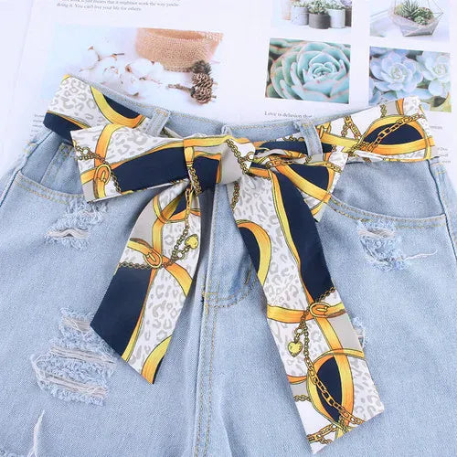 yellow Ceinture foulard pour robe CeinturesCuir