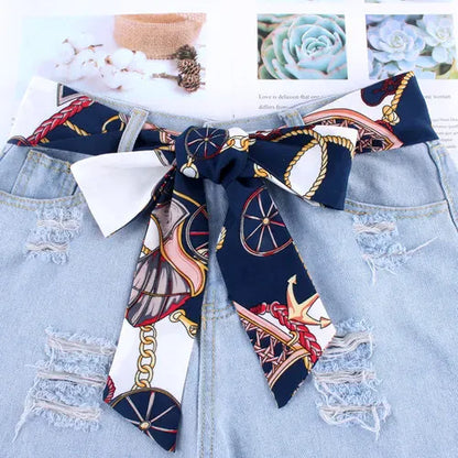 Dark Blue Ceinture foulard pour robe CeinturesCuir