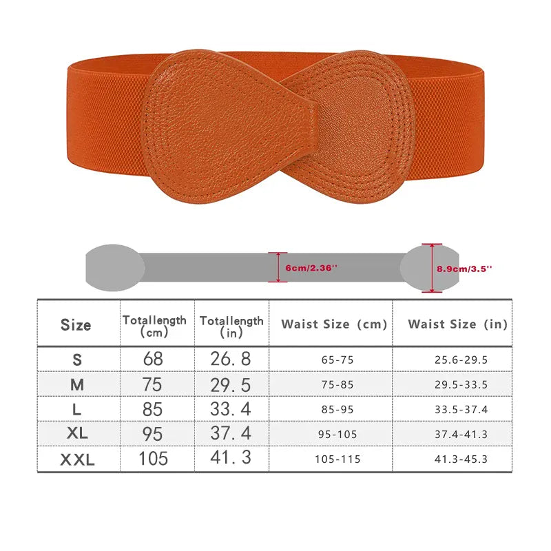 Orange / XXL ceinture grosse boucle femme CeinturesCuir