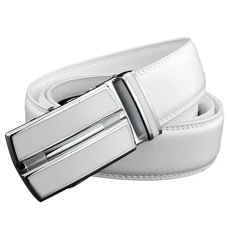 125cm Ceinture Homme Blanche Cuir Ma boutique