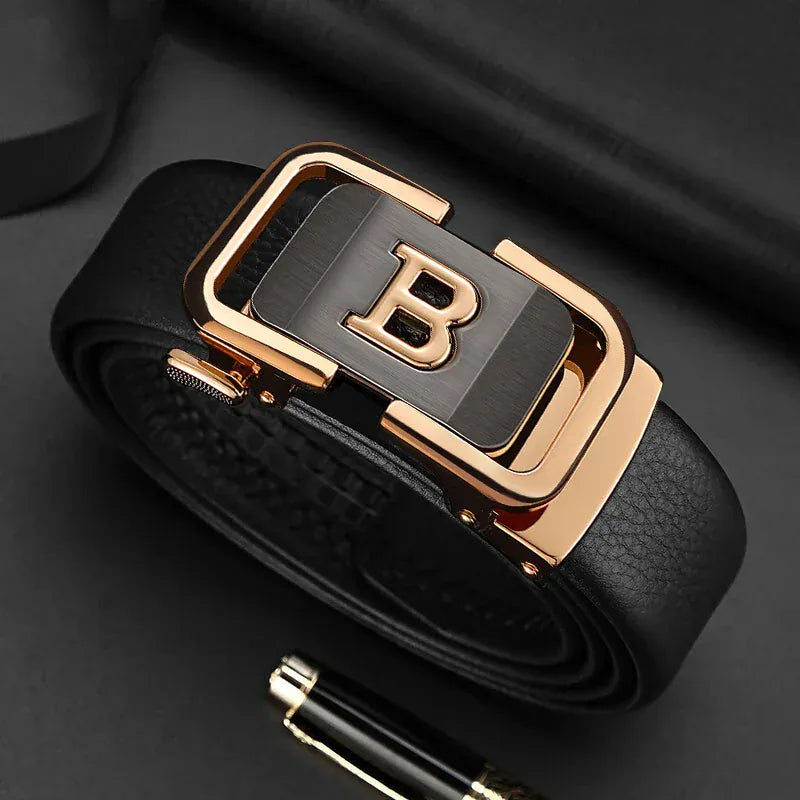 Ceinture Homme Cuir Noir  Boucle Stylé lettre B Ma boutique