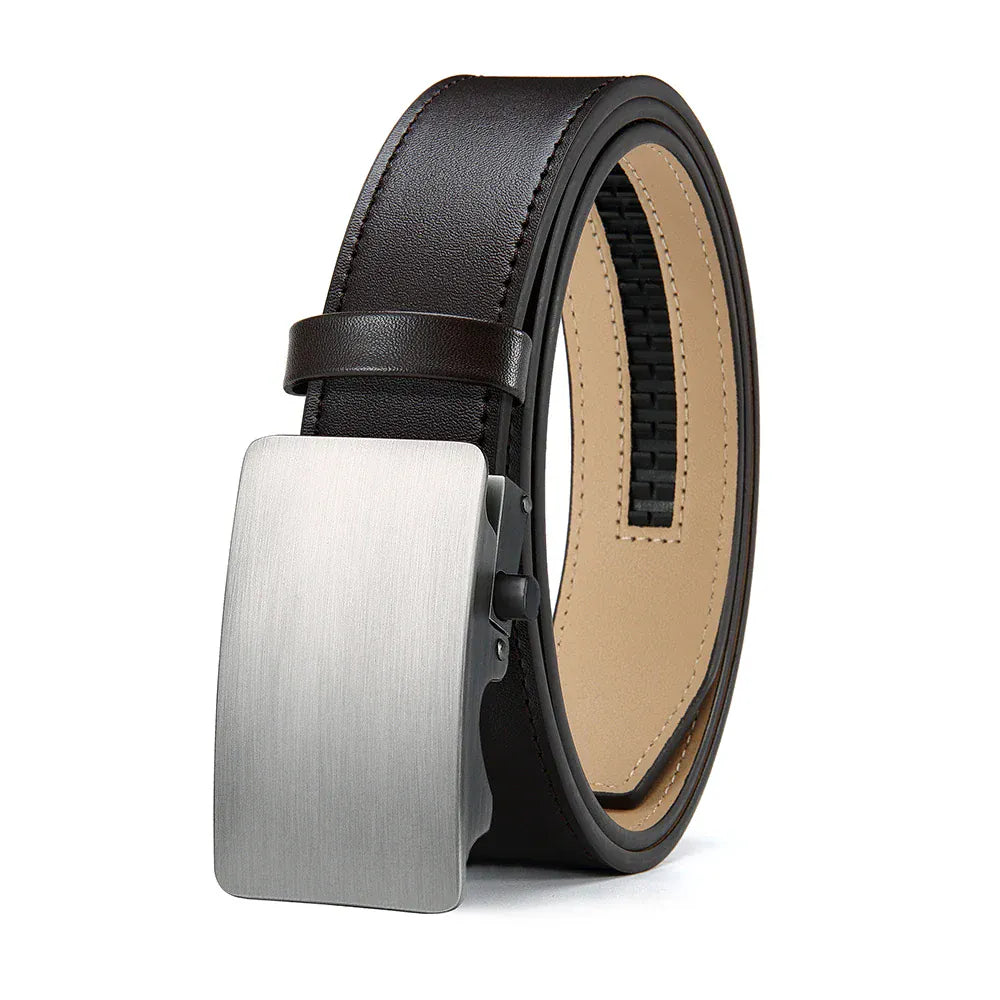 Noir 1 / 125cm Ceinture Homme Cuir Noir Brossé Finition Mate Ma boutique