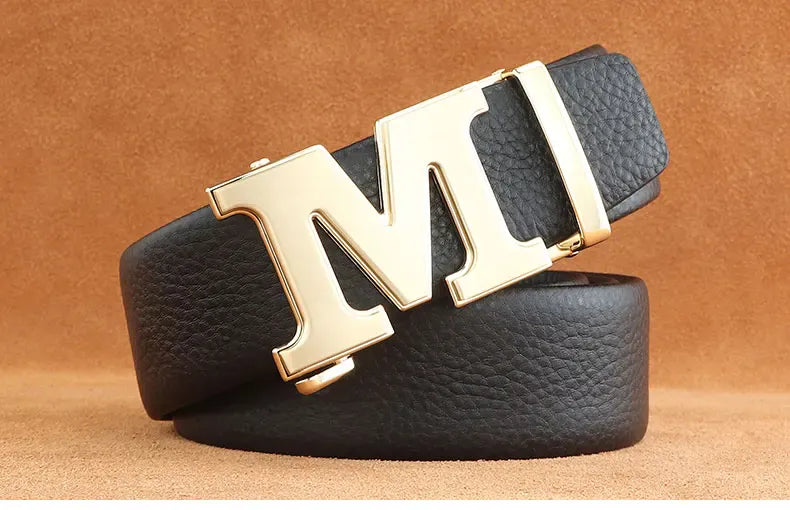 Ceinture Homme Cuir Véritable Boucle Automatique - Lettre M Ma boutique