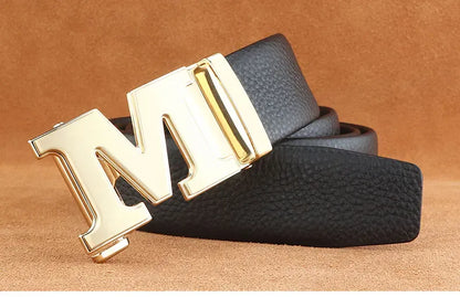 Ceinture Homme Cuir Véritable Boucle Automatique - Lettre M Ma boutique