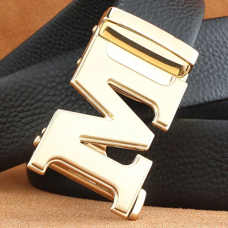 Ceinture Homme Cuir Véritable Boucle Automatique - Lettre M Ma boutique