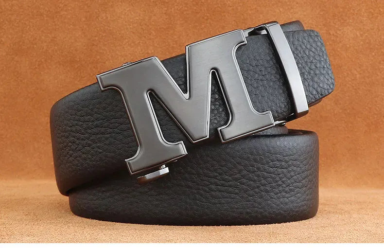 Ceinture Homme Cuir Véritable Boucle Automatique - Lettre M Ma boutique
