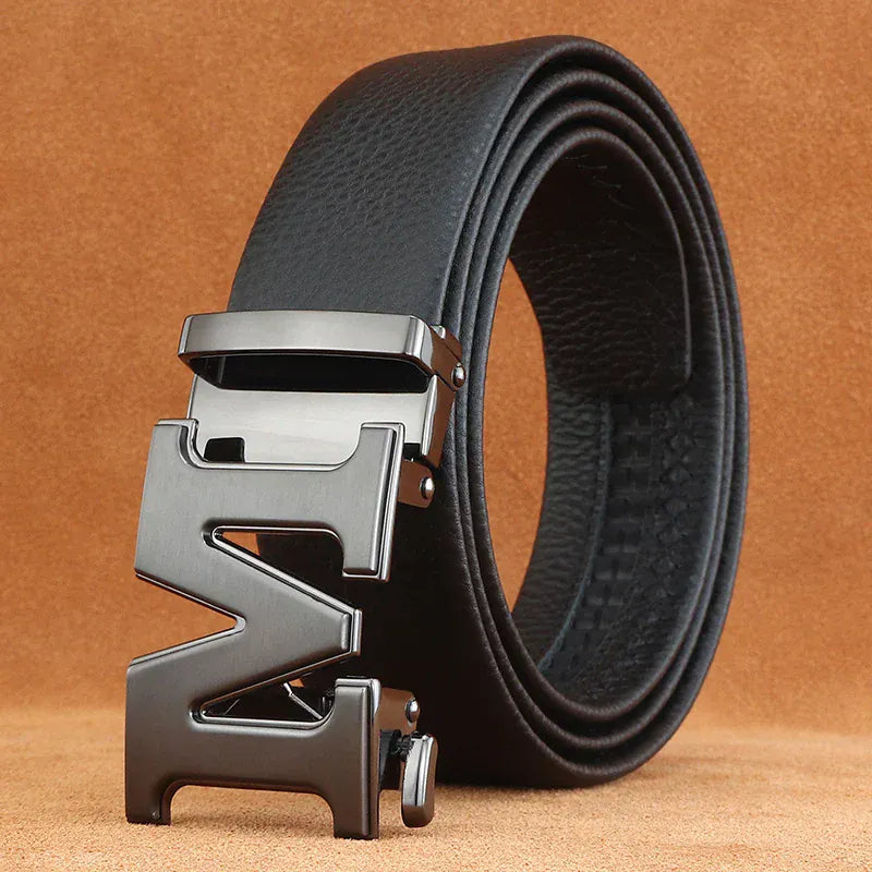 Ceinture Homme Cuir Véritable Boucle Automatique - Lettre M Ma boutique