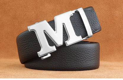 Ceinture Homme Cuir Véritable Boucle Automatique - Lettre M Ma boutique