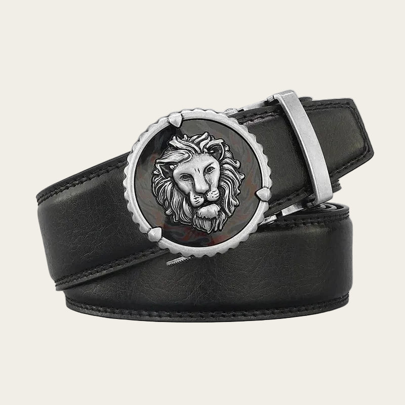Ceinture Homme Mode Rétro Lion en Cuir Véritable – Boucle Automatique Élégante Ma boutique