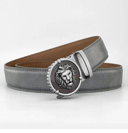 Ceinture Homme Mode Rétro Lion en Cuir Véritable – Boucle Automatique Élégante Ma boutique