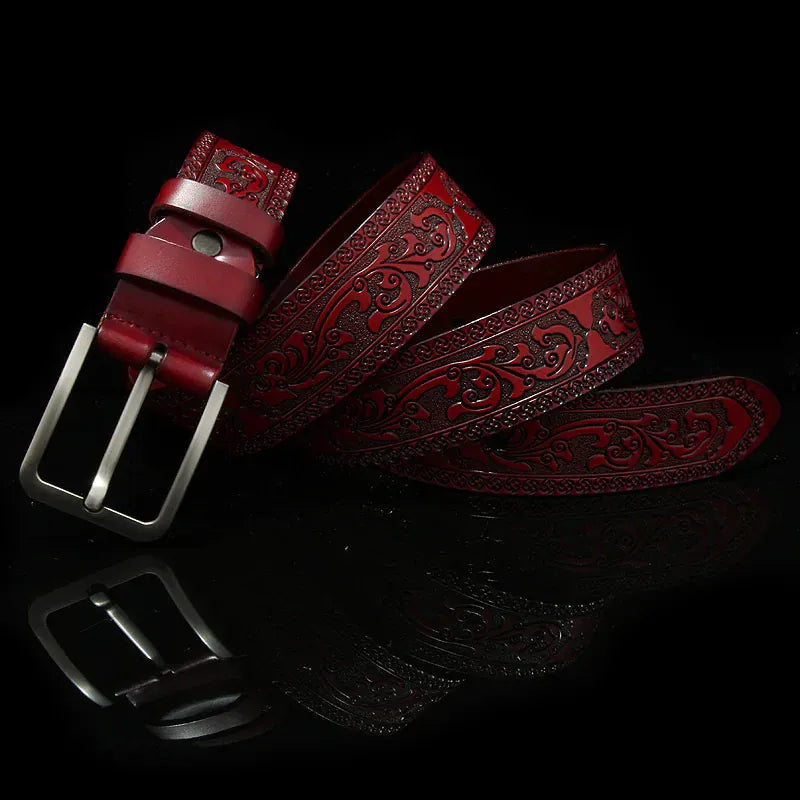 Rouge / 110cm Ceinture Homme Style Western Ma boutique