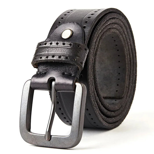 Ceinture Large Cuir Épais Homme – Élégance et  Robustesse   Noir / 125cm