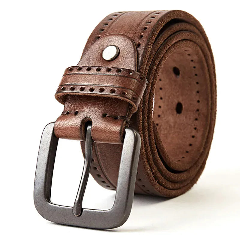 Café / 130cm Ceinture Large Cuir Epais Homme Ma boutique