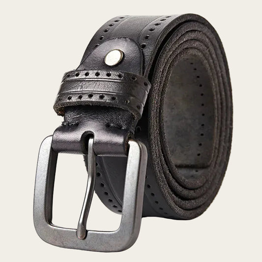 Noir / 125cm Ceinture Large Cuir Epais Homme Ma boutique