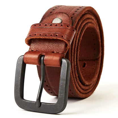 Marron / 130cm Ceinture Large Cuir Epais Homme Ma boutique