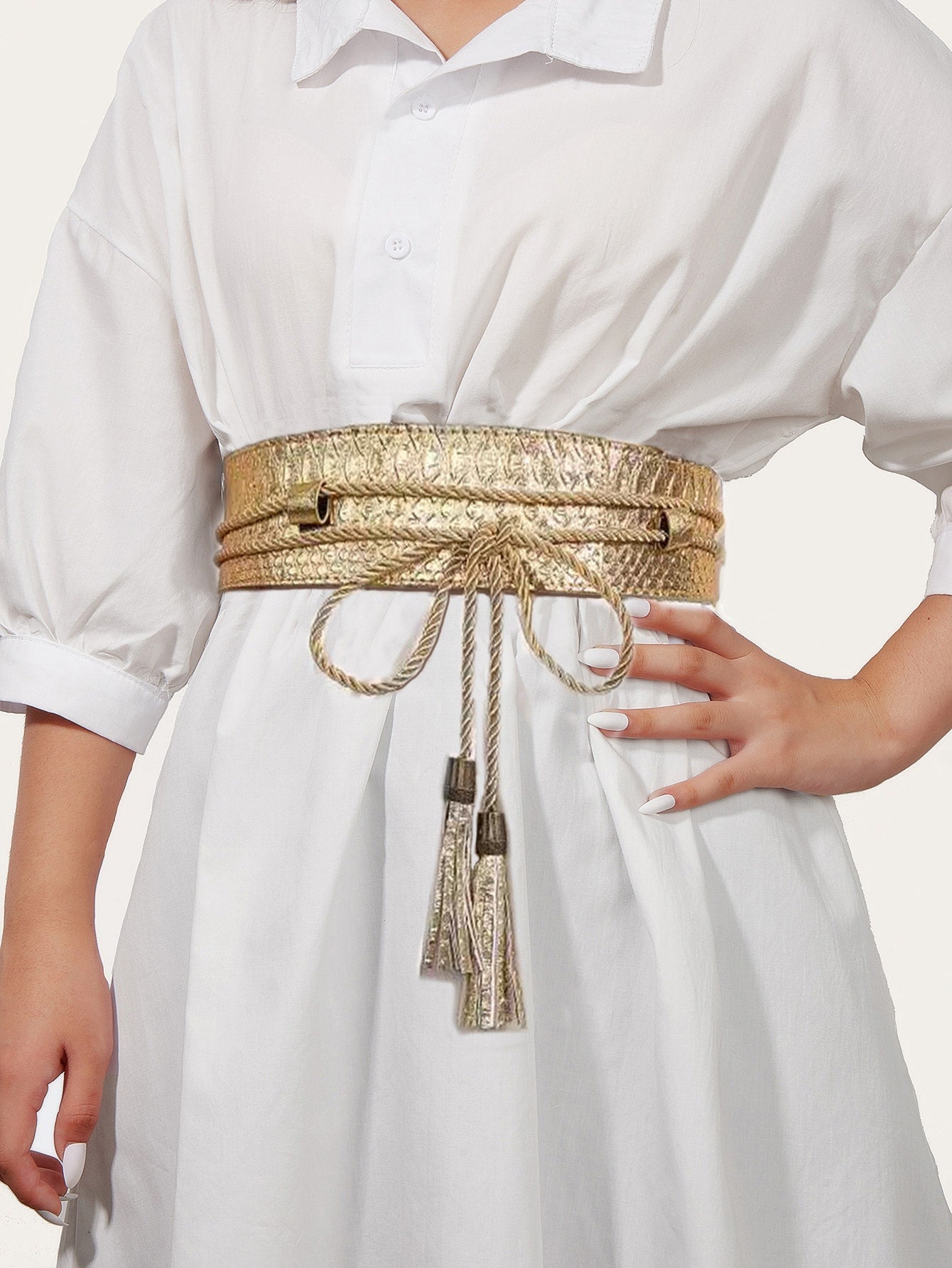 Ceinture large dorée CeinturesCuir